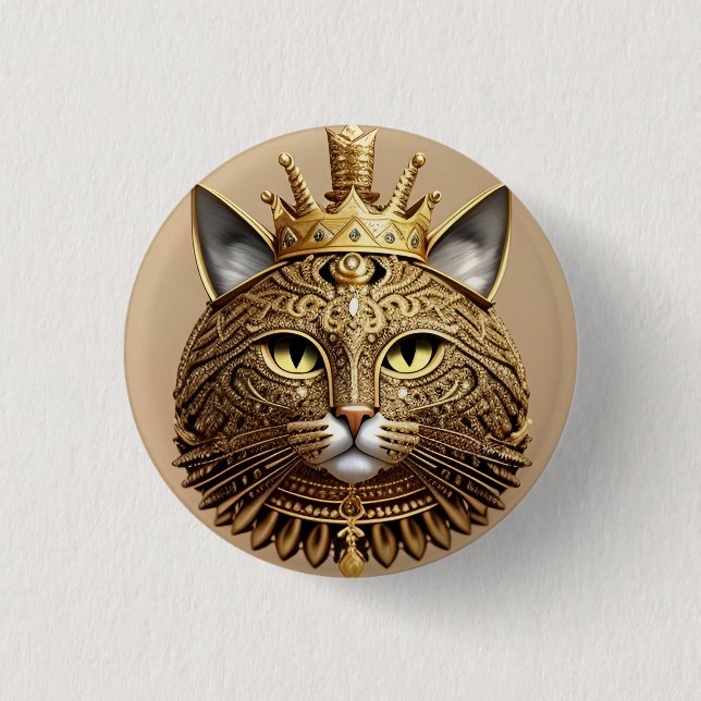 Badge Rond 2,50 Cm Profil de chat royal (Devant)