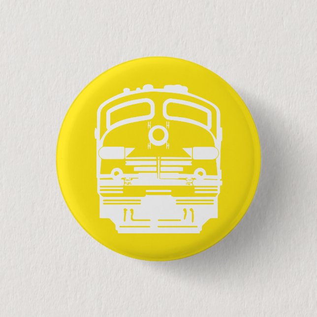 Badge Rond 2,50 Cm Profil du moteur de train blanc sur Arrière - plan (Devant)
