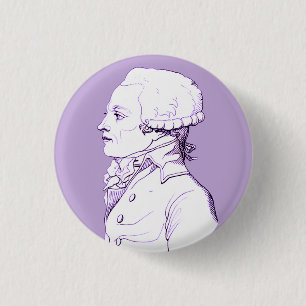 Badge Rond 2,50 Cm Profil Robespierre en Lavender