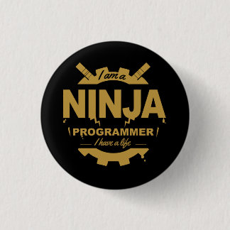 Badge Rond 2,50 Cm programmeur à bouton épingle - je suis un ninja