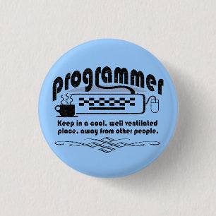 Badge Rond 2,50 Cm Programmeur drôle