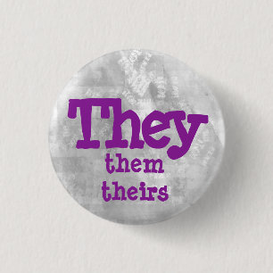 Badge Rond 2,50 Cm Pronoms They, Them, Theirs