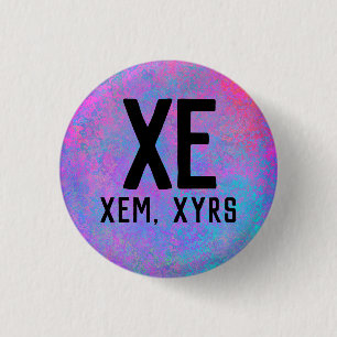 Badge Rond 2,50 Cm Pronoms Xe Xem Xyrs