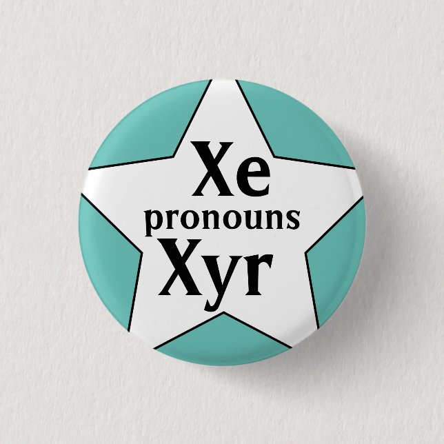 Badge Rond 2,50 Cm Pronoms Xe Xyr Starry (Devant)