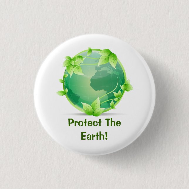 Badge Rond 2,50 Cm Protéger La Terre (Devant)