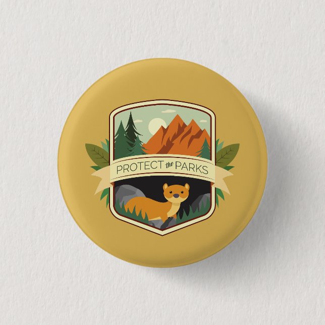 Badge Rond 2,50 Cm Protéger le patrimoine des parcs (Devant)