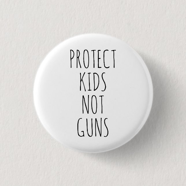 Badge Rond 2,50 Cm Protéger les enfants Pas d'armes blanc noir écrit  (Devant)