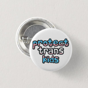 Badge Rond 2,50 Cm Protéger les enfants trans - Insigne de drapeau d