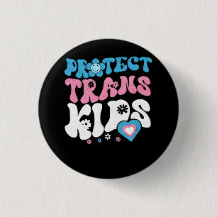 Badge Rond 2,50 Cm Protéger les enfants transgenres LGBT Pride Transg