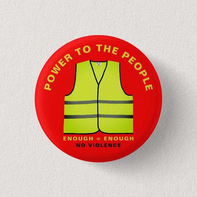 Badge Rond 2,50 Cm Protestton button Yellow vest (Devant)