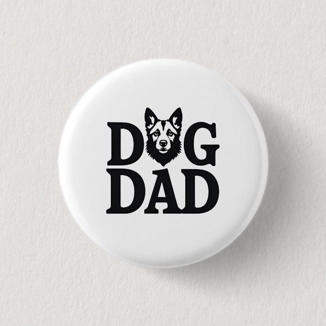 Badge Rond 2,50 Cm Proud Dog Dad Apparel & Accessories (Devant)