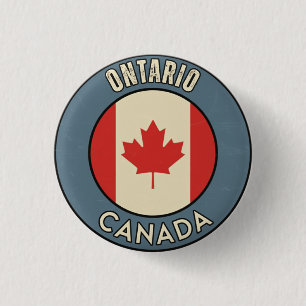 Badge Rond 2,50 Cm Province de l'Ontario Canada