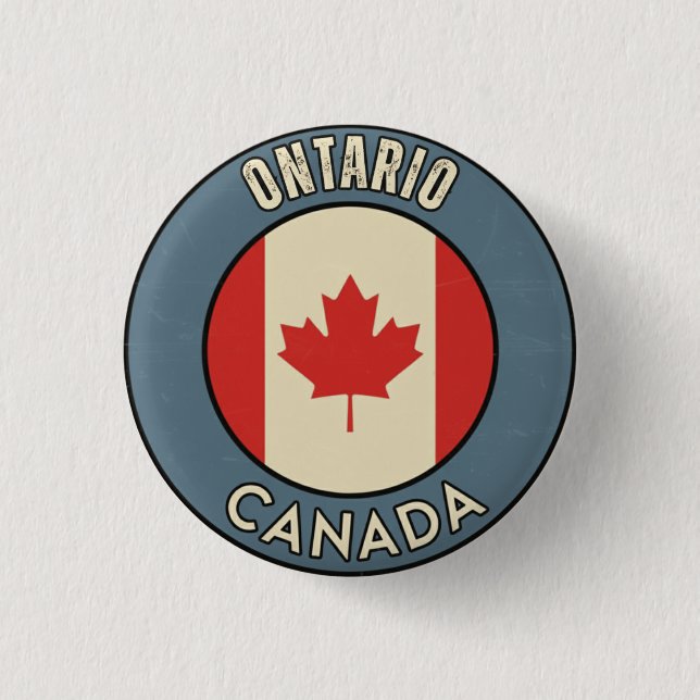 Badge Rond 2,50 Cm Province de l'Ontario Canada (Devant)