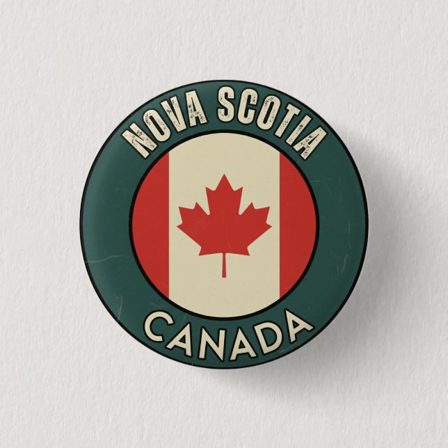 Badge Rond 2,50 Cm Province de Nouvelle-Écosse Canada (Devant)