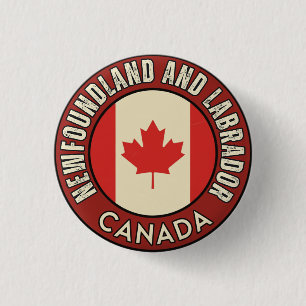 Badge Rond 2,50 Cm Province de Terre-Neuve-et-Labrador Canada
