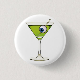 Badge Rond 2,50 Cm Psychobilly Martini