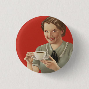 Badge Rond 2,50 Cm Publicité vintage sur le café