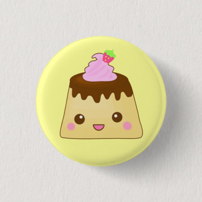 Badge Rond 2,50 Cm pudding rose mignon ! (Devant)