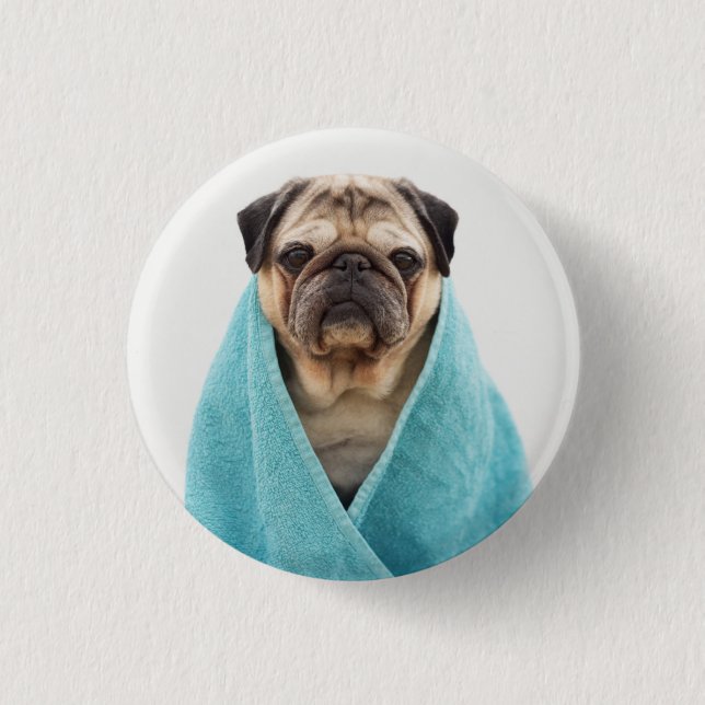 Badge Rond 2,50 Cm Pug (Devant)