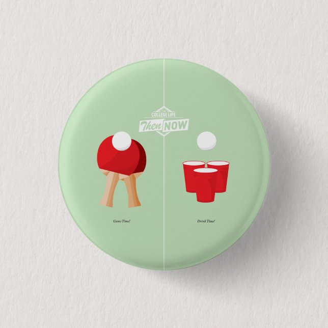 Badge Rond 2,50 Cm Puis et maintenant : Ping-pong (Devant)