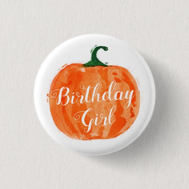 Badge Rond 2,50 Cm Pumpkin Birthday Button (Devant)