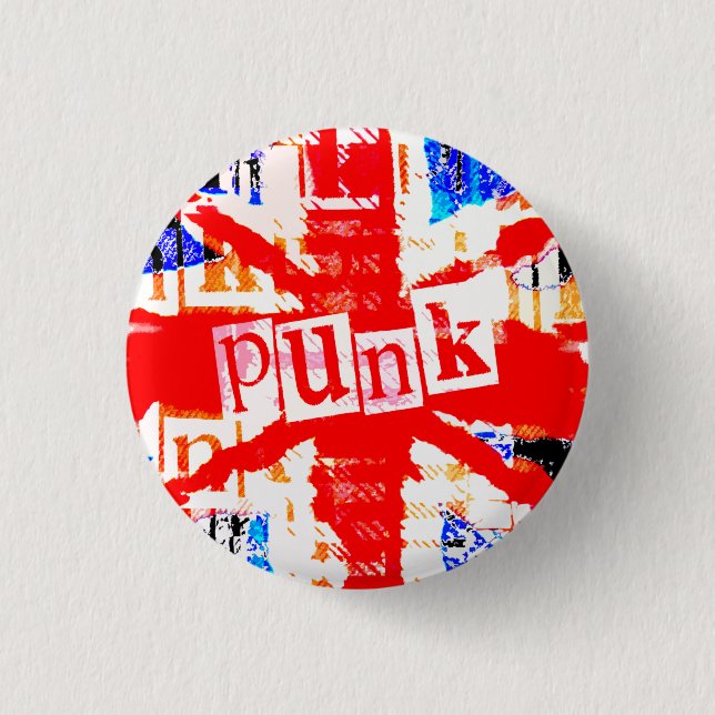Badge Rond 2,50 Cm Punk Union Jack (Devant)