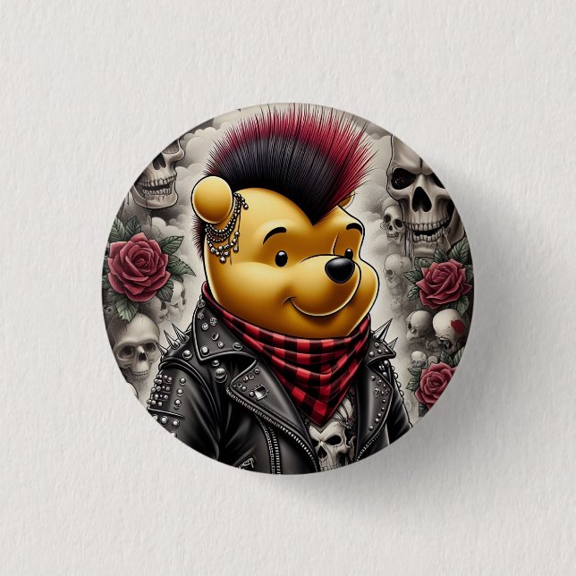 Badge Rond 2,50 Cm Punk Winnie l'Ooh 1 (Devant)