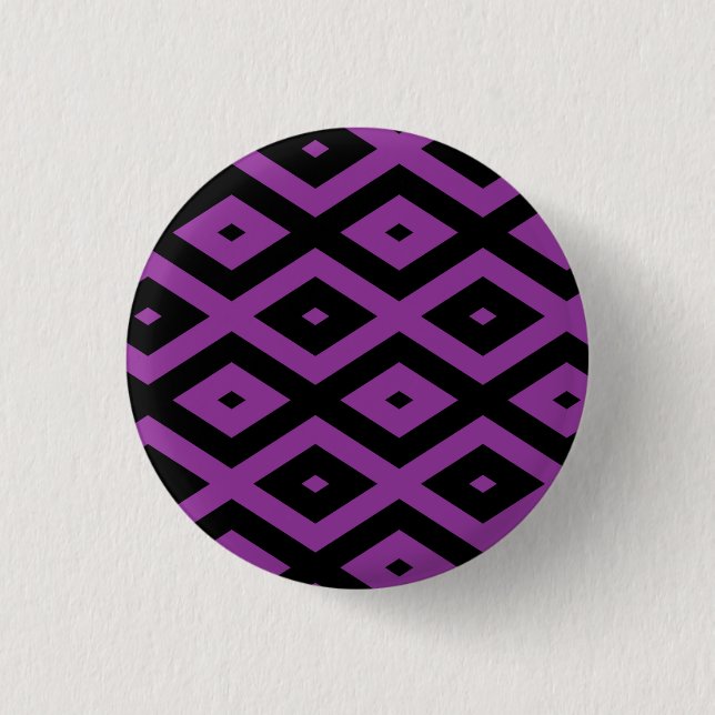 Badge Rond 2,50 Cm Purple and black diamond pattern (Devant)