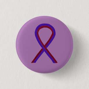 Badge Rond 2,50 Cm Purple and Burgundy Awareness Ribbon Custom Button