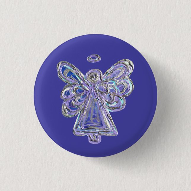 Badge Rond 2,50 Cm Purple Holiday Guardian Angel Custom Button Pin (Devant)