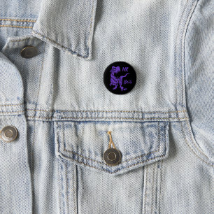 Badge Rond 2,50 Cm Purple Trex le Boss Dino