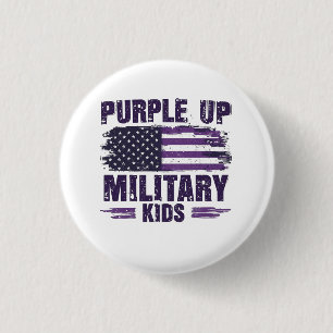 Badge Rond 2,50 Cm Purple Up Militaire Enfants Mois de sensibilisatio