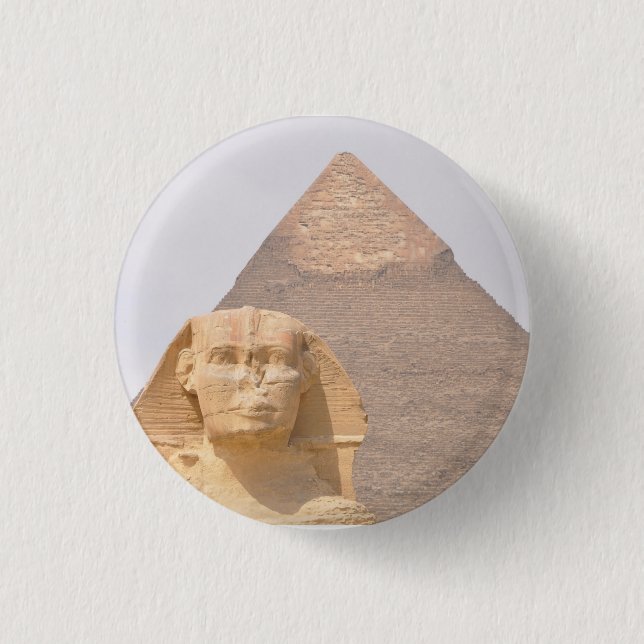 Badge Rond 2,50 Cm Pyramides de Gizeh Sphinx Pharaon Égypte ancienne  (Devant)