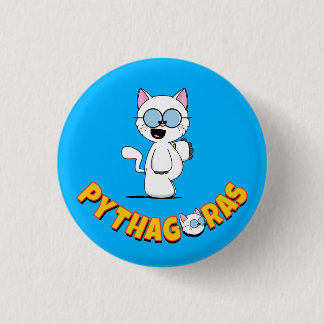 Badge Rond 2,50 Cm Pythagore le bouton de chat