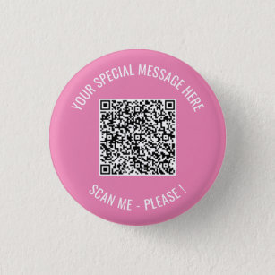 Badge Rond 2,50 Cm QR Code Votre Message Spécial Cadeau Moderne Surpr