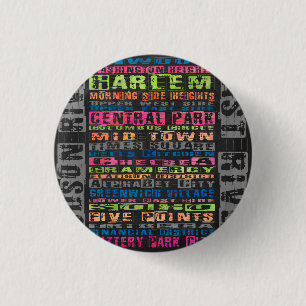 Badge Rond 2,50 Cm Quartiers NYC Arc-en-ciel