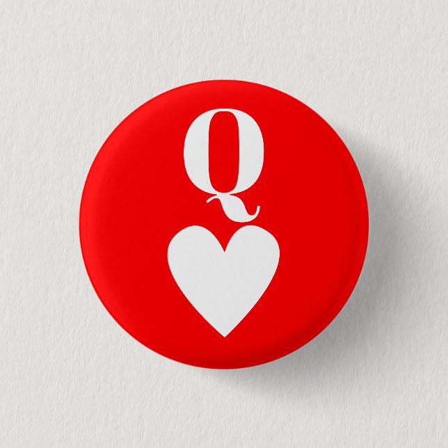 Badge Rond 2,50 Cm Queen of Hearts - Playing Card Symbol (Devant)