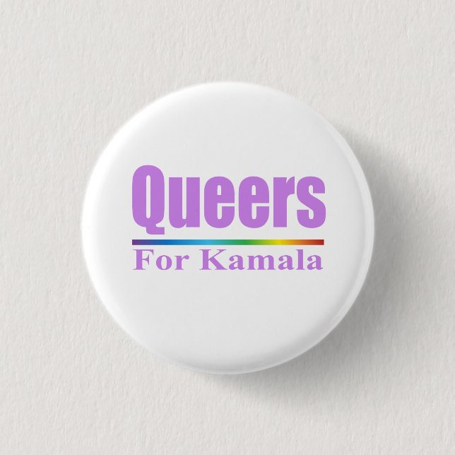 Badge Rond 2,50 Cm Queers pour Kamala / Kamala Harris (Devant)