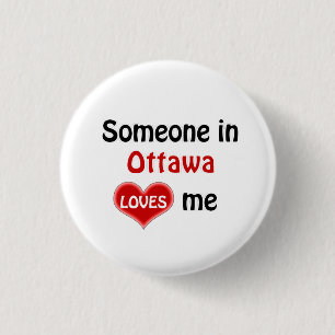 Badge Rond 2,50 Cm Quelqu'un à Ottawa m'aime