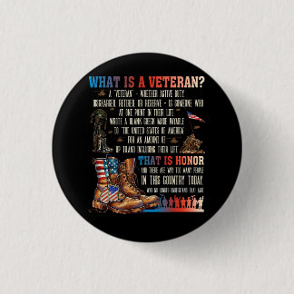 Badge Rond 2,50 Cm Qu'Est-Ce Qu'Un Vétéran Qui Est Honnête Patriotiqu