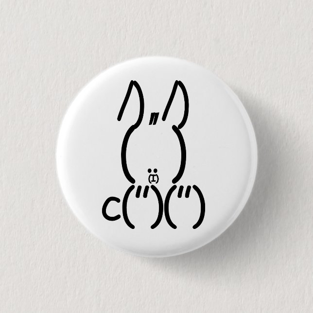 Badge Rond 2,50 Cm Rabbit ASCII (Devant)