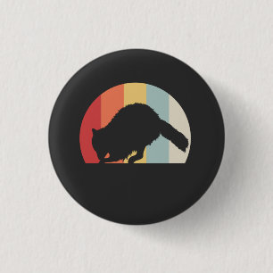 Badge Rond 2,50 Cm Raccoon Retro Vintage