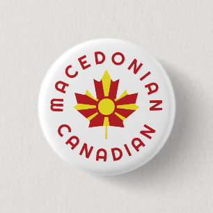 Badge Rond 2,50 Cm Racines canadiennes macédoniennes