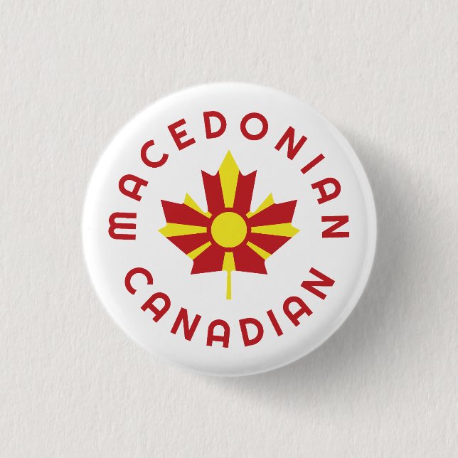 Badge Rond 2,50 Cm Racines canadiennes macédoniennes (Devant)