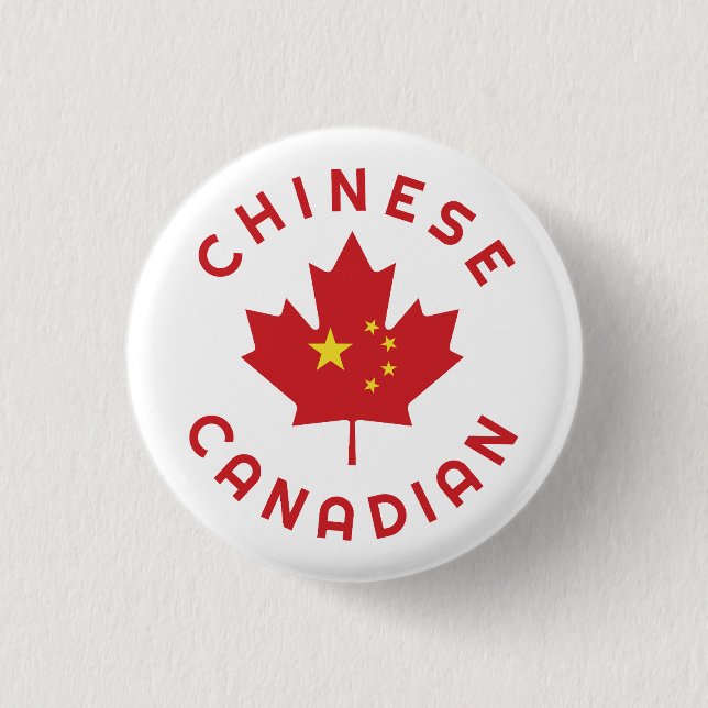 Badge Rond 2,50 Cm Racines chinoises canadiennes (Devant)