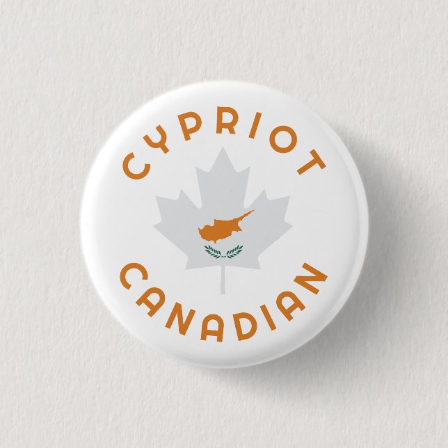 Badge Rond 2,50 Cm Racines chypriotes canadiennes (Devant)