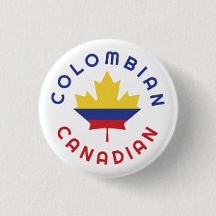 Badge Rond 2,50 Cm Racines colombiennes canadiennes