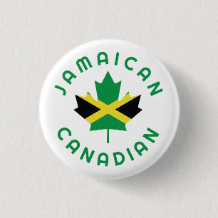 Badge Rond 2,50 Cm Racines jamaïcaines canadiennes