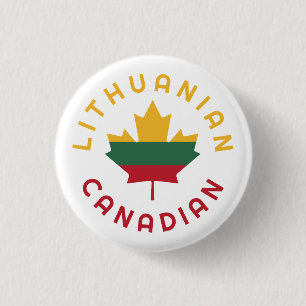 Badge Rond 2,50 Cm Racines lituaniennes canadiennes