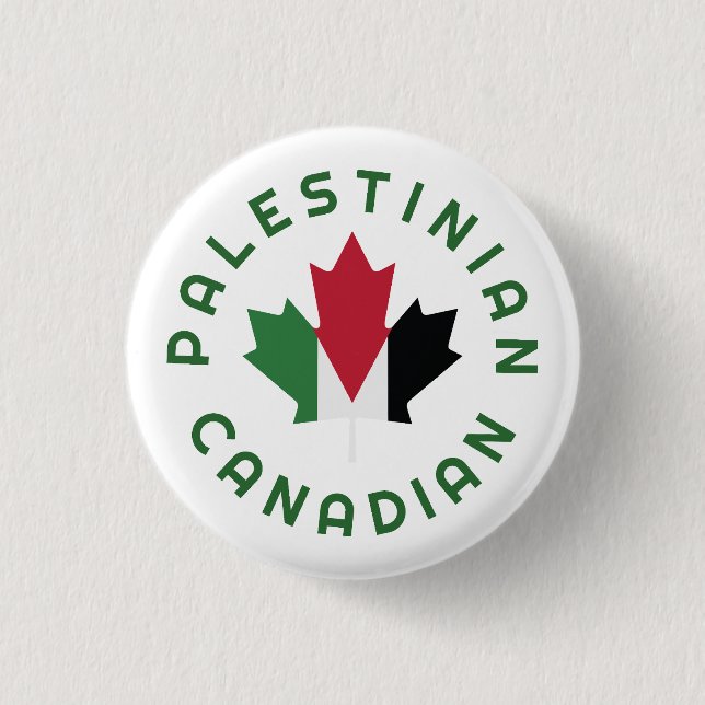 Badge Rond 2,50 Cm Racines palestiniennes canadiennes (Devant)